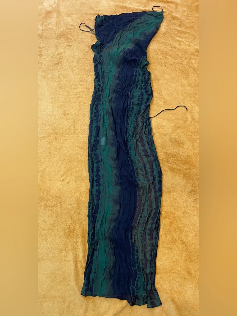 Rat & Boa Navy and Teal Tie-Dye Maxi Skirt